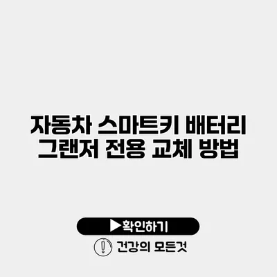 자동차 스마트키 배터리 그랜저 전용 교체 방법