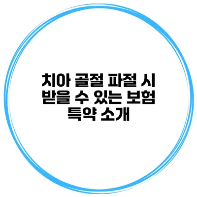 치아 골절 파절 시 받을 수 있는 보험 특약 소개
