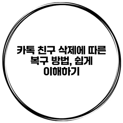 카톡 친구 삭제에 따른 복구 방법, 쉽게 이해하기