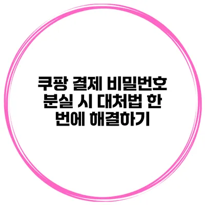쿠팡 결제 비밀번호 분실 시 대처법 한 번에 해결하기