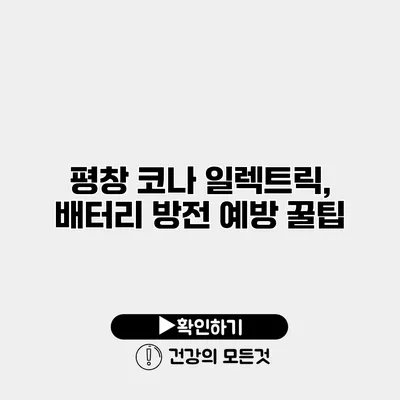 평창 코나 일렉트릭, 배터리 방전 예방 꿀팁